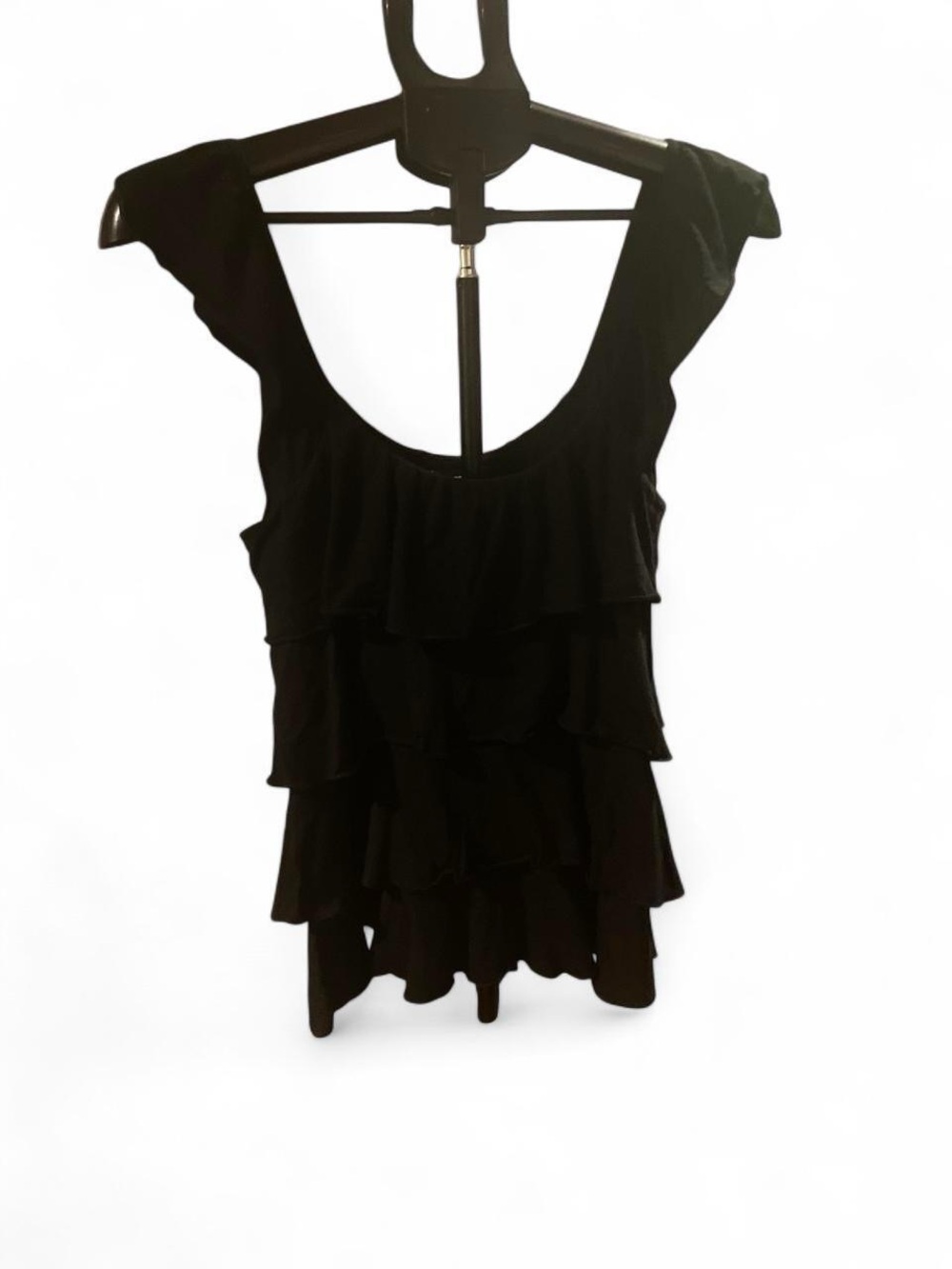 Express Black Ruffle Tiered Tank